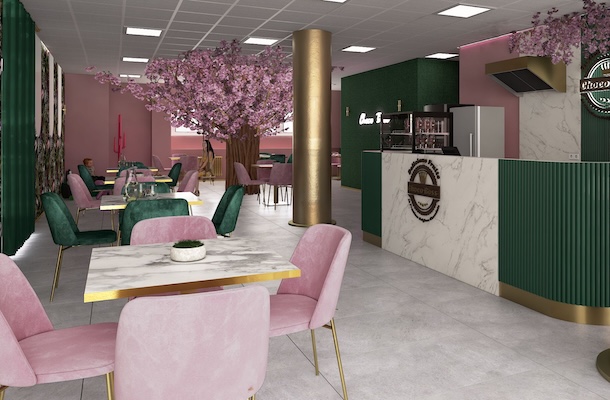 Moderný café interiér